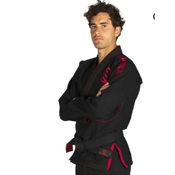 Sanabul Essential Jiu Jitsu Gi Kimono MMA Martial Arts Uniform Mens A2 Black @N7 - Picture 1 of 7